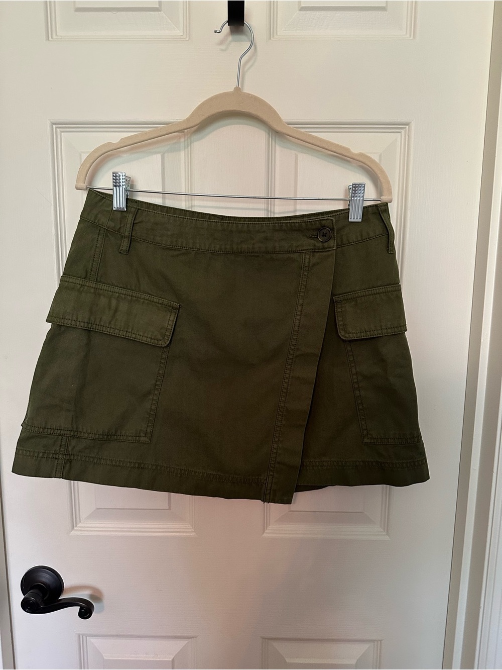 Universal Thread Olive Cargo Wrap Mini Skirt